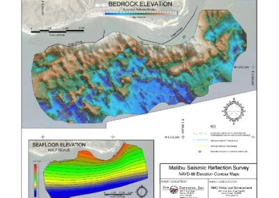 Contour maps of Malibu seafloor and buried bedrock
