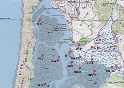 Map of Morro Bay Showing Core Locations